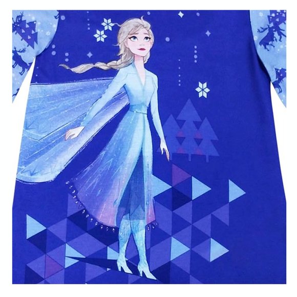 Disney Elsa Nightshirt Girls Long Sleeve Nightgown – Frozen 2 - Picture 3 of 3